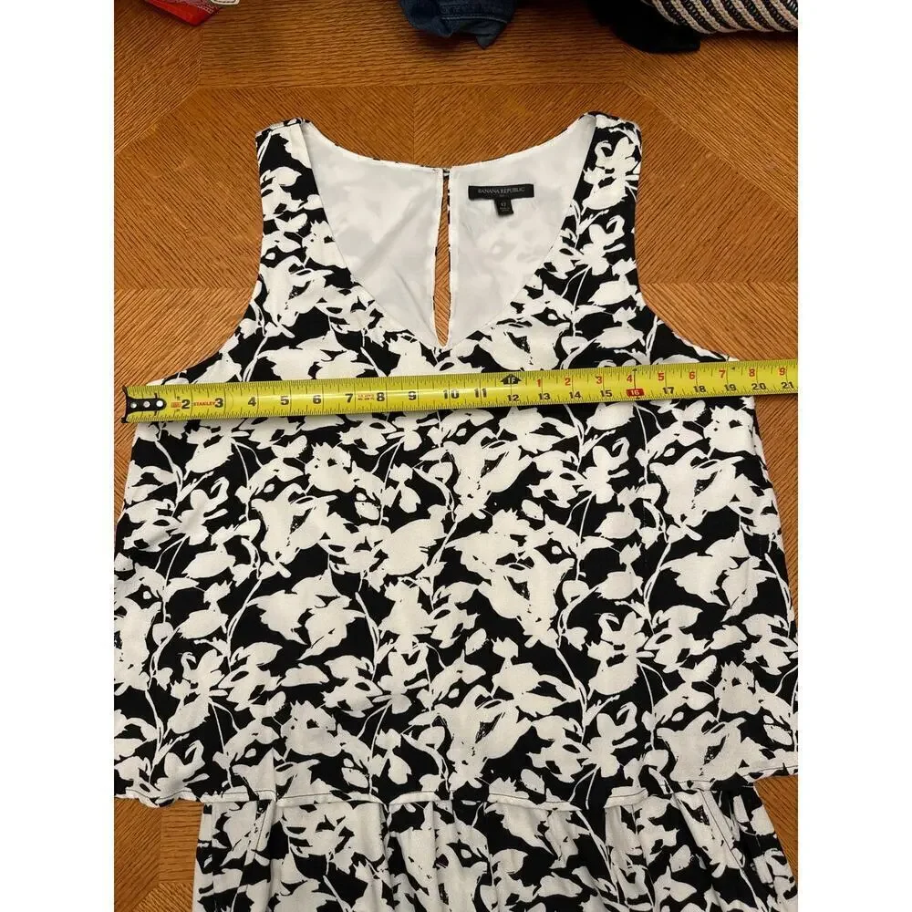 Banana Republic Black and White Layered Romper Size 12 - Picture 3 of 6
